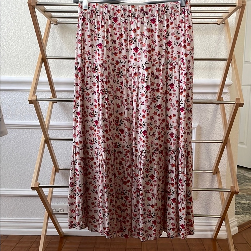 Floral Pink and Brown Skirt